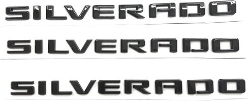 3pack for Silverado Plus Emblems 2019-2026 3D Letters Badges Compatible with Silverado (Gloss Black) in Kuwait