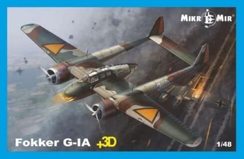 Mikro Mir 48-016+ - 1/48 Fokker G-1A + مجموعة نماذج بلاستيكية بمقياس تفاصيل ثلاثية الأبعاد in Kuwait