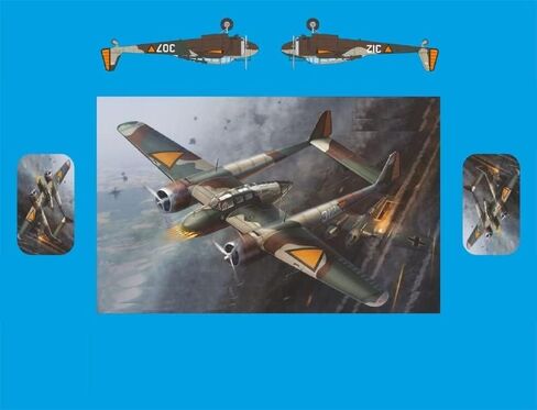 Mikro Mir 48-016+ - 1/48 Fokker G-1A + مجموعة نماذج بلاستيكية بمقياس تفاصيل ثلاثية الأبعاد in Kuwait