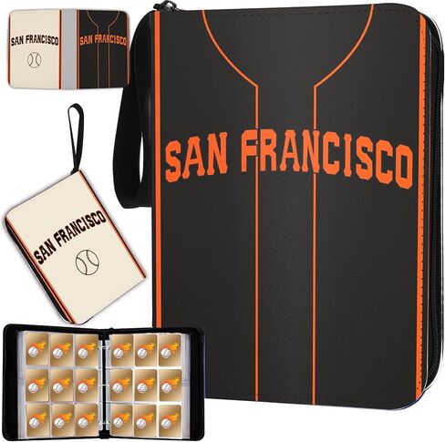 Baseball Card Binder with Sleeves 900 Pocket, San Francisco Baseball Trading Card Holder Collector Album Sports Trading Card 3 Ring Binder Storage Book Folder Case in Saudi Arabia