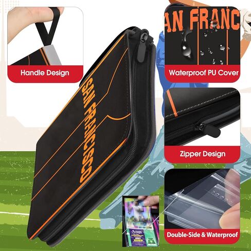 Baseball Card Binder with Sleeves 900 Pocket, San Francisco Baseball Trading Card Holder Collector Album Sports Trading Card 3 Ring Binder Storage Book Folder Case in Saudi Arabia