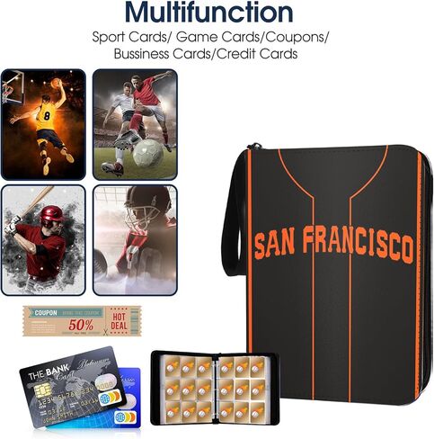 Baseball Card Binder with Sleeves 900 Pocket, San Francisco Baseball Trading Card Holder Collector Album Sports Trading Card 3 Ring Binder Storage Book Folder Case in Saudi Arabia