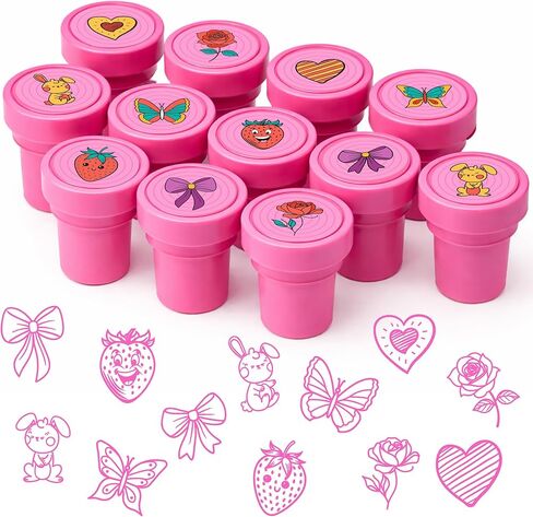 KatchOn, Kawaii Kpop Pink Stamps - 24 Pcs | 12 Designs Printing Stampers for Pinata Stuffers, Pink Ink Kpop Stamps, K Pop Birthday Party Favors, Prizes, Goodie Bag Stuffers in Kuwait