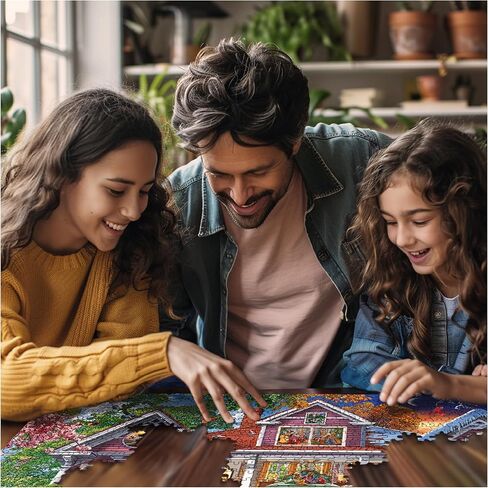White Mountain 1000 Piece Jigsaw Puzzle Fun House Puzzles with Large Pieces Gift for Adults and Family 24"x30" - Four Season House in Kuwait