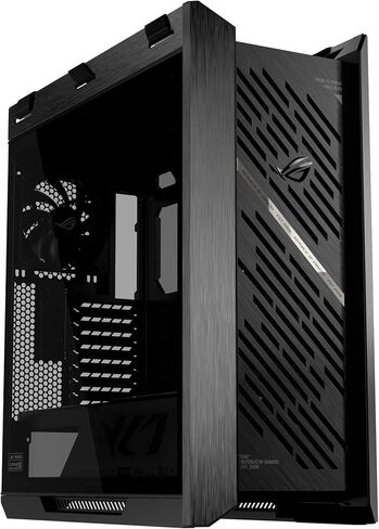 حافظة كمبيوتر ASUS ROG Strix Helios II باللون الأبيض EATX مع لوحة جانبية مزدوجة من الزجاج المقسى، متوافقة مع وحدات معالجة الرسومات التي يصل طولها إلى 450 مم، وحاملات بطاقات الرسومات in Saudi Arabia