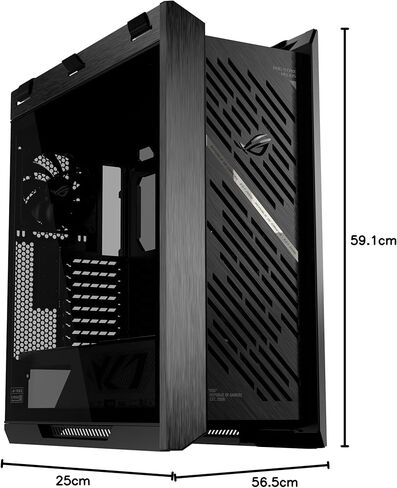 حافظة كمبيوتر ASUS ROG Strix Helios II باللون الأبيض EATX مع لوحة جانبية مزدوجة من الزجاج المقسى، متوافقة مع وحدات معالجة الرسومات التي يصل طولها إلى 450 مم، وحاملات بطاقات الرسومات in Saudi Arabia