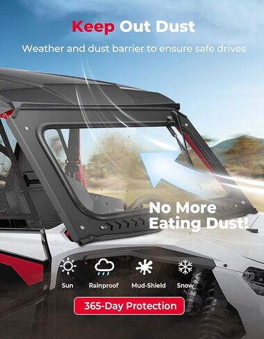 KEMIMOTO Glass Windshield w/ Sliding Vent Compatible with Talon 1000 2019-2026, 8MM DOT Safety Glass, Manual Wiper, Scratch Resistant, Clear Vision, UTV 1000 Windshield Accessories in Kuwait