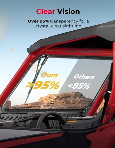 KEMIMOTO Glass Windshield w/ Sliding Vent Compatible with Talon 1000 2019-2026, 8MM DOT Safety Glass, Manual Wiper, Scratch Resistant, Clear Vision, UTV 1000 Windshield Accessories in Kuwait
