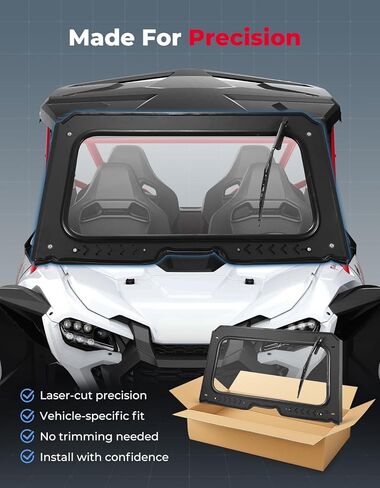KEMIMOTO Glass Windshield w/ Sliding Vent Compatible with Talon 1000 2019-2026, 8MM DOT Safety Glass, Manual Wiper, Scratch Resistant, Clear Vision, UTV 1000 Windshield Accessories in Kuwait