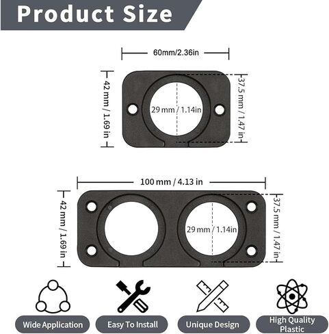 2 Pack Car Cigarette Lighter Socket Mounting Panel Replacement 12V USB Outlet Panel Mount Holder for RV USB Outlet Wall Mount Car Charger Marine Outlet Adapter Motorcycle ATV Boat Truck in Saudi Arabia