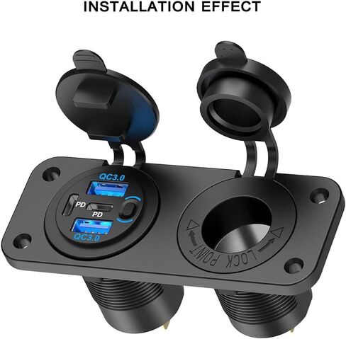 2 Pack Car Cigarette Lighter Socket Mounting Panel Replacement 12V USB Outlet Panel Mount Holder for RV USB Outlet Wall Mount Car Charger Marine Outlet Adapter Motorcycle ATV Boat Truck in Saudi Arabia