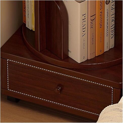 Bookshelf Bedside Rotating Bookcase 360 Degree Movable Home Floor Narrow Bedroom Reading Shelf for Living Room Home Office in Saudi Arabia