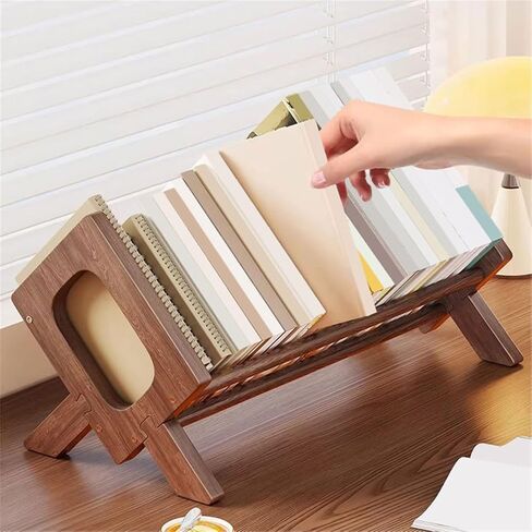 Bookshelf Retro Simple Desktop Bookshelf Wooden Open Home Office Storage Rack for Living Room Home Office in Saudi Arabia