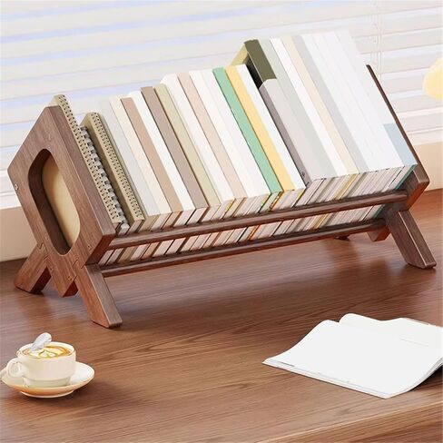 Bookshelf Retro Simple Desktop Bookshelf Wooden Open Home Office Storage Rack for Living Room Home Office in Saudi Arabia