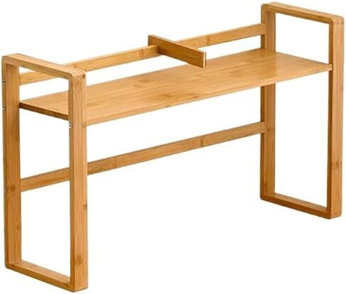 Bookshelf Bamboo Desktop Organizer Shelf, with Bookends Multipurpose Office Desk Storage Rack, Small Computer Bookshelf, for Home for Living Room Home Office(L66xW19.5xH39 cm) in Saudi Arabia