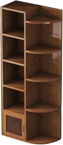 Bookshelf Corner Bookcase Floor-to-Ceiling Living Room Storage Cabinet Wall Rack Triangular Tea for Living Room Home Office in Saudi Arabia