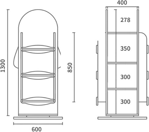 Bookshelf Whale Solid Wood Rotating Bookshelf, 360 Degree Bookcase, Household Vertical Picture Book Shelf Reading Area for Living Room Home Office in Saudi Arabia