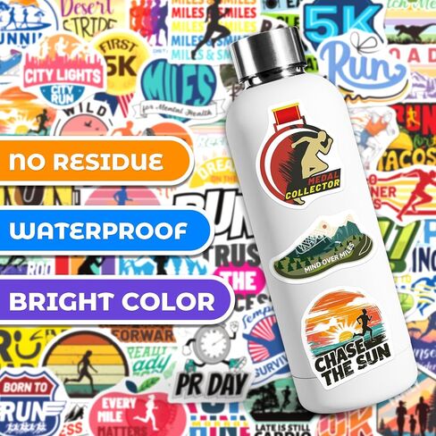 200PCS Running Stickers for Teens, Vinyl Running Sports Stickers for Water Bottle Laptop Scrapbook, Cool Cross Country Runner Gifts for Marathon Runners Women Men in Saudi Arabia