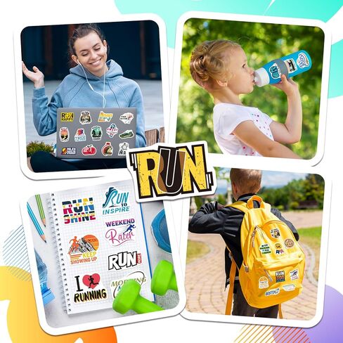 200PCS Running Stickers for Teens, Vinyl Running Sports Stickers for Water Bottle Laptop Scrapbook, Cool Cross Country Runner Gifts for Marathon Runners Women Men in Saudi Arabia