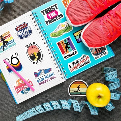 200PCS Running Stickers for Teens, Vinyl Running Sports Stickers for Water Bottle Laptop Scrapbook, Cool Cross Country Runner Gifts for Marathon Runners Women Men in Saudi Arabia