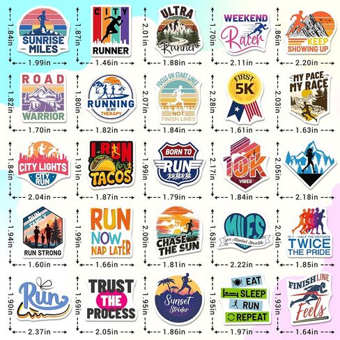 200PCS Running Stickers for Teens, Vinyl Running Sports Stickers for Water Bottle Laptop Scrapbook, Cool Cross Country Runner Gifts for Marathon Runners Women Men in Saudi Arabia