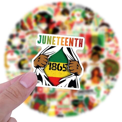 50 Pieces Juneteenth Freedom Day Stickers for Kids Black Independence Day Sticker for Laptop Water Bottles Skateboard Graffiti,Emancipation Day Trendy Waterproof Vinyl Stickers for Teens (Juneteenth) in Saudi Arabia
