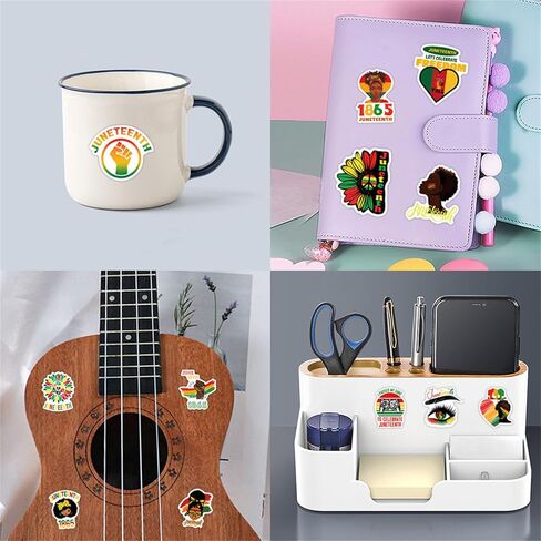 50 Pieces Juneteenth Freedom Day Stickers for Kids Black Independence Day Sticker for Laptop Water Bottles Skateboard Graffiti,Emancipation Day Trendy Waterproof Vinyl Stickers for Teens (Juneteenth) in Saudi Arabia