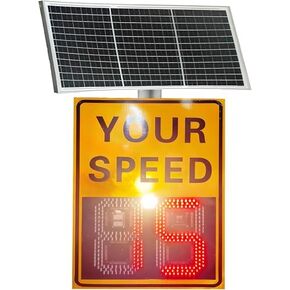 Solar Powered LED Speed Radar Sign - Traffic Feedback Display Board, Road Safety Warning Sign, Bright LED Speed Indicator, 19.69 * 27.56inches for Enhanced Visibility and Safety in Saudi Arabia