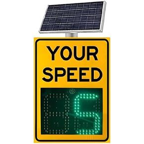 Solar-Powered LED Radar Speed Display Sign - 23.62" x 35.43" Aluminum Traffic Feedback Board, Bright Road Safety Indicator for Enhanced Speed Monitoring in Saudi Arabia