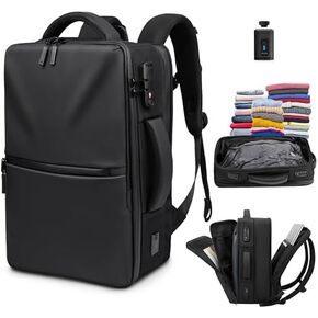 Zurligi Vacuum Travel Backpack, 40–70L Large Capacity Expandable Carry-On, Smooth Zippers, Multi-Compartment, TSA Lock, USB Port, Durable Comfortable Fits 19" Laptop for Business, Intl Travel(40-70L) in Saudi Arabia
