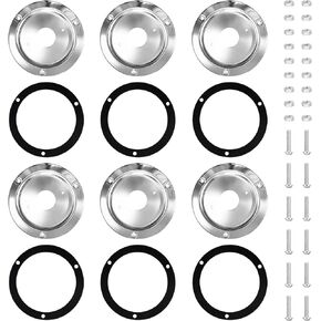 Watermelon Lights Bracket, Round Light Bunk Adapter Kit Mounting Bracket Stainless Steel Marker Light Bezel Cover with Gasket Screws for RV Trailer Truck (Light Not Include) (8) in Saudi Arabia