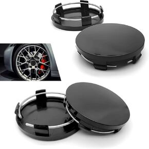 4 PCS Car Wheel Center Caps, Smooth Center Wheel Hub Cover, 2.36In OD & 2.2In ID Snap-in Auto Tire Exterior Upgrade Replacement, Universal for Most Cars, SUVs (Black) in Saudi Arabia
