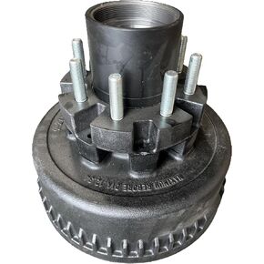 M-Parts for Dexter Trailer Hub and Drum Assembly for Heavy Duty 10000 10K Axles - 8 on 6-1/2 - Oil Bath, 4" Brakes, Fits Bearings 395S Inner / 387A Outer. 9-27 8-214-5 Fits Bearings 395S / 387A in Saudi Arabia