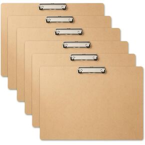 6 Pcs Large Size Clipboard Set, 11x17 Wooden Horizontal Clipboard with Low Profile Clips for Drawing, Sketching, and Art Boards in Saudi Arabia