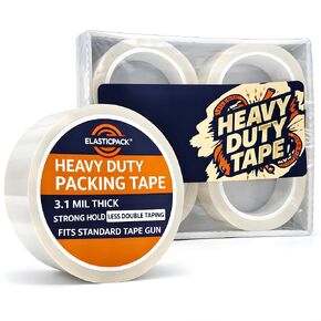 Heavy-Duty Clear Packing Tape 4-Pack – 3.1 Mil Thick Shipping Tape Refill Rolls, Tear & Split Resistant, Strong Hold for Box Sealing, Moving & Mailing, 1.88" x 55 yd in Saudi Arabia