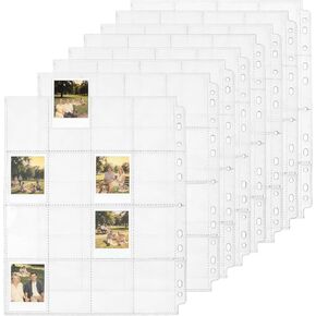 50 Pack Photo Sleeves for 3 Ring Binder - (2x2, for 800 Photos), Archival Photo Page Protectors 2x2, Clear Plastic Photo Album Refill Pages Photo Pockets, Postcard Sleeves, Acid-Free in Saudi Arabia