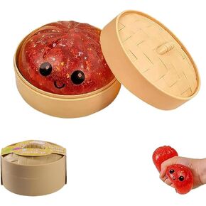 2026 Upgrade Glitter Dumpling SquishyBox,Only for Adult (Transparent/Red) in Kuwait
