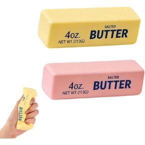 2 PCS Butter Squishy ，Slow Rising Squishy, Stress Balls，Stress Relief & Fidget Toys,Sensory Fidget for Anxiety Relief and Focus（Yellow+ Pink） in Saudi Arabia