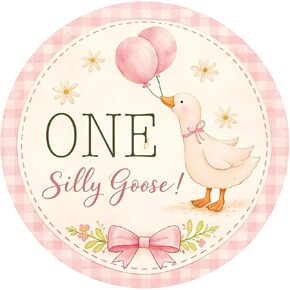 120 Pack 1st Birthday Goose Stickers, ONE Silly Goose Stickers for Baby First Birthday Party Decorations, High Chair Decor, Smash Cake, Gift Bags & Invitations, 1.6" Round in Saudi Arabia