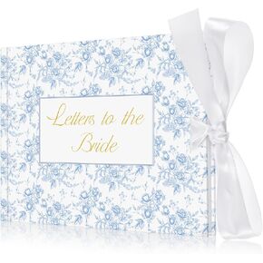 8.5 x 7 Inch Wedding Guest Book Letters to the Bride Scrapbook Wedding Memory Book Bridal DIY Blank Paper Scrapbook Photo Album Guest Sign (Blue,Classic) in Kuwait