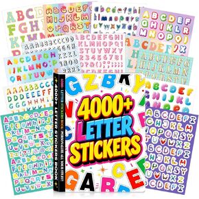 Letter Stickers, 4000 Pcs+ Alphabet Stickers for Scrapbooking, Colorful Self-Adhesive Letter and Number Stickers for DIY Crafts Art Making, Junk Journal, Journaling Supplies, Laptop, Classroom Decor in Saudi Arabia