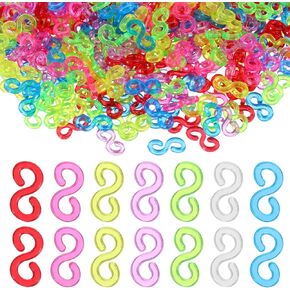 HJZHII 2000Pcs S Clips Rubber Band Clips, S Clips Plastic Bracelet Connectors Loom Rubber Band Clip Colorful Bracelet S Clip for Loom Bracelets DIY Crafts Making in Saudi Arabia