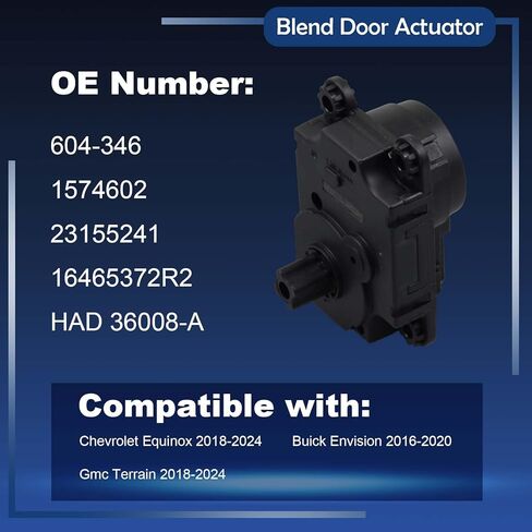 AITKEN HVAC Blend Door Actuator Heater Blend Door Actuator Replacement for Chevrolet Equinox 2018-2024 Gmc Terrain 2018-2024 Buick Envision 2016-2020 OEM#604-346,1574602 in Kuwait
