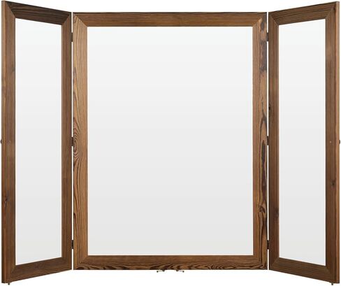 Excello Global Products 40" x 60" Wooden Wall Mounted Folding Whiteboard, Magnetic, Double-Sided, Brown in Kuwait