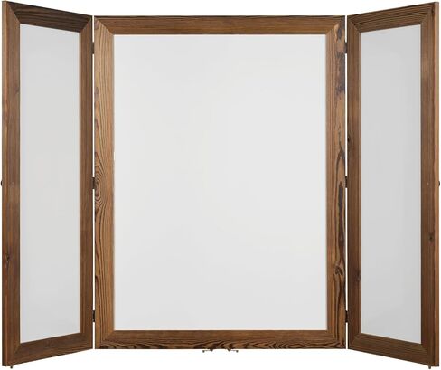 Excello Global Products 40" x 60" Wooden Wall Mounted Folding Whiteboard, Magnetic, Double-Sided, Brown in Kuwait