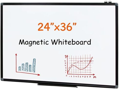 Dry Erase White Board - 36 X 24 Inches Magnetic Hanging Whiteboard for Wall with Black Aluminum Frame for Home, Classroom,Office in Saudi Arabia