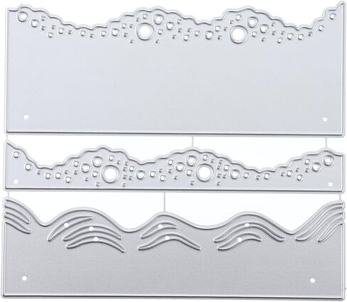 Ocean Beach Wave Die Cutters for Card Making, Metal Background Beach Stencils Die Cutting for Card Making, Die Cutters for DIY Scrapbooking, Embossing, Decorative Gift Paper Craft in Kuwait