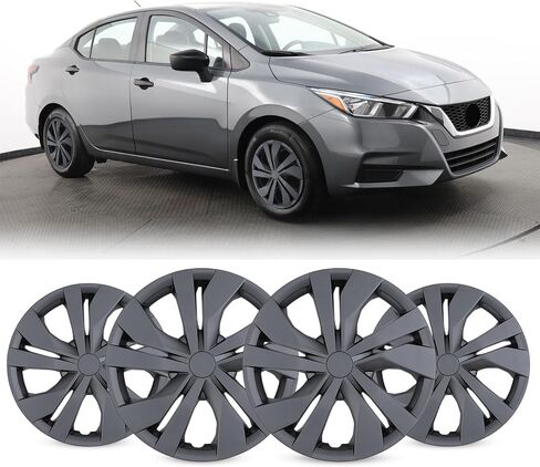 15" Hubcaps Wheel Covers for 2007-2026 Nissan Versa, R15 Wheel Rim Covers Compatible with Steel Wheels, 15 inch PP Material Snap On Hub caps Set of 4 (Black Lacquer) in Kuwait