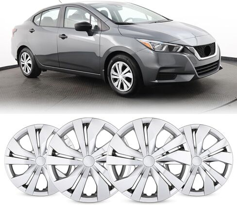 15" Hubcaps Wheel Covers for 2007-2026 Nissan Versa, R15 Wheel Rim Covers Compatible with Steel Wheels, 15 inch PP Material Snap On Hub caps Set of 4 (Black Lacquer) in Kuwait