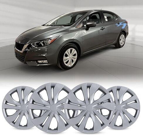 15" Hubcaps Wheel Covers for 2007-2026 Nissan Versa, R15 Wheel Rim Covers Compatible with Steel Wheels, 15 inch PP Material Snap On Hub caps Set of 4 (Black Lacquer) in Kuwait